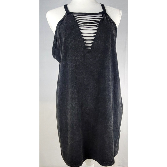 TORRID Vintage Cotton High Neck Slash Cami Black Woman's Size 1 1X New With Tag - Picture 1 of 13